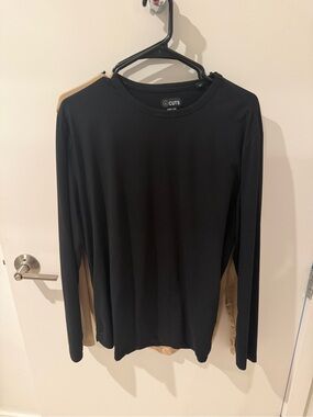 Cuts Clothing Men’s Long Sleeve Shirt - Black with Tan Accents